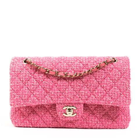 pink chanel tweed bag.